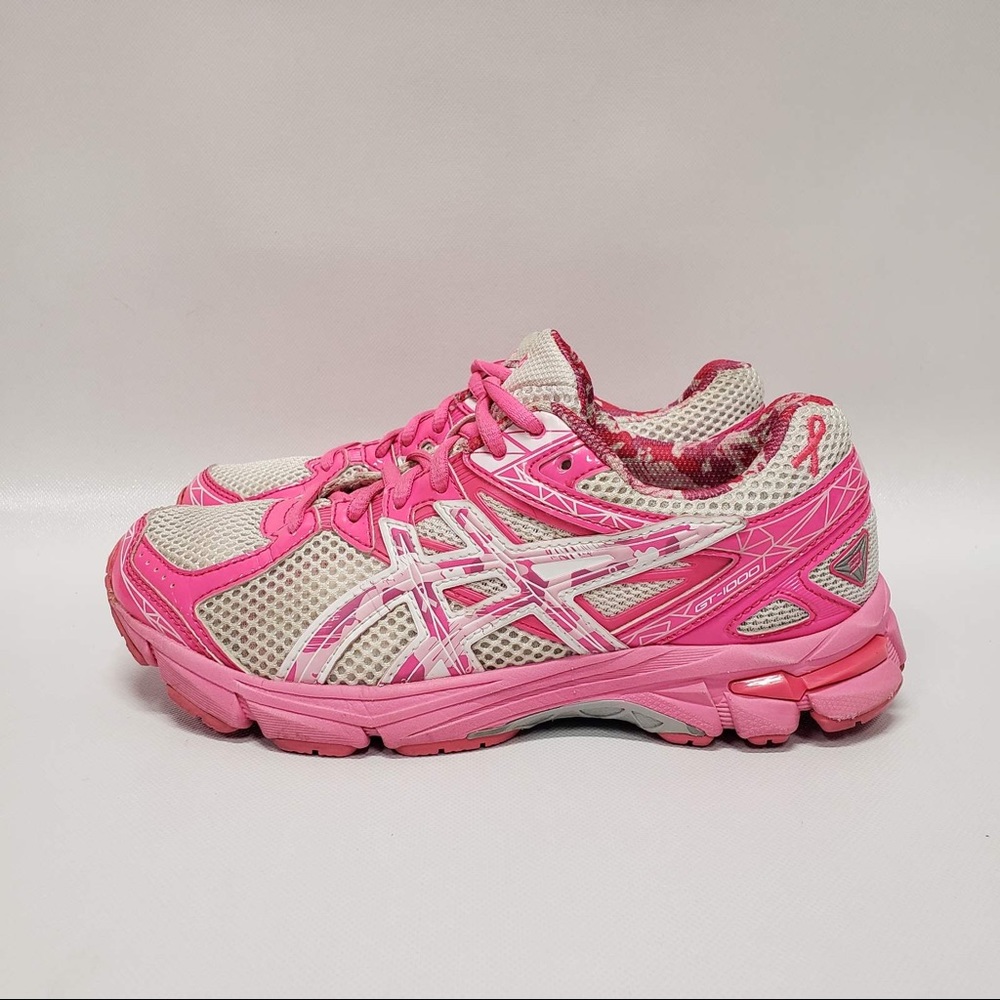 Asics Pink Breast Cancer Running Shoes C465N GT-1000 Kids Size 5 /Women Size 6.5